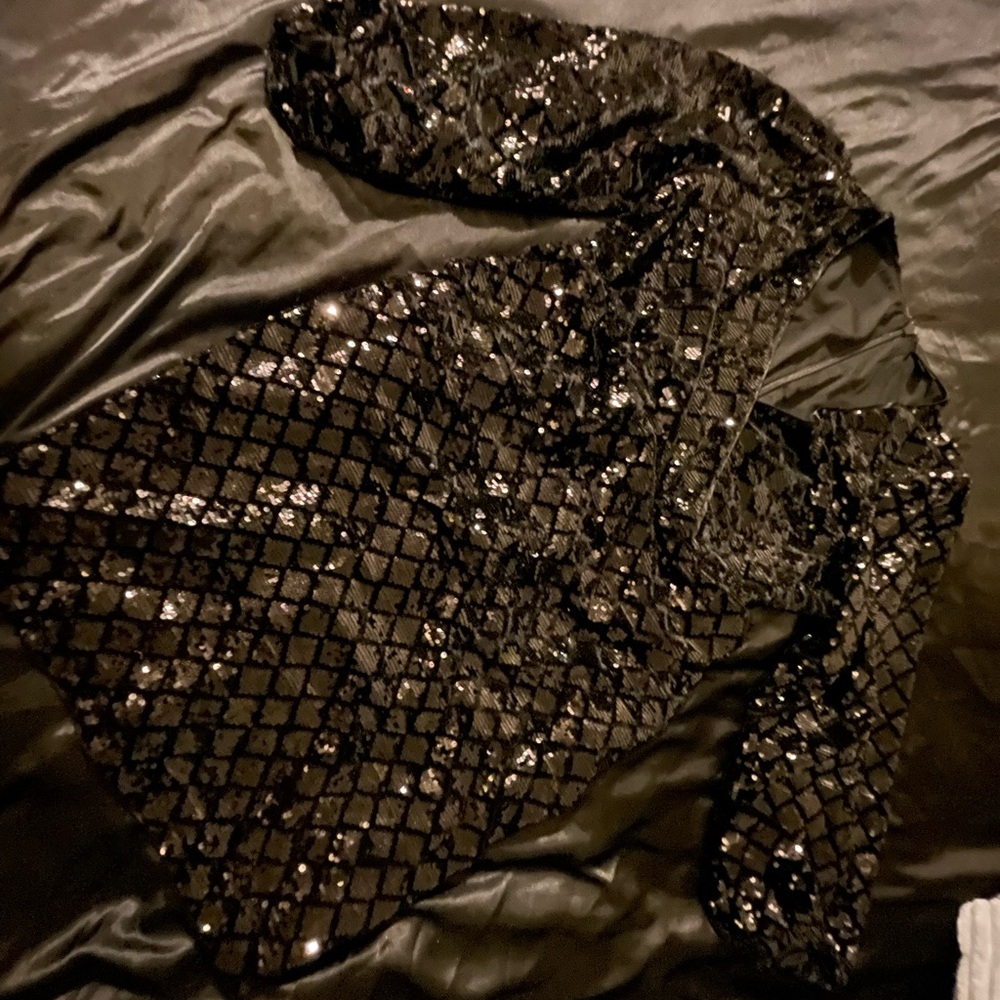 Torrid Black Sequin Blouse